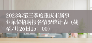 2023年第三季度重庆市属事业单位招聘报名情况统计表（截至7月26日15：00）