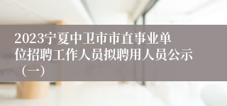 2023宁夏中卫市市直事业单位招聘工作人员拟聘用人员公示（一）