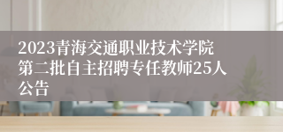 2023青海交通职业技术学院第二批自主招聘专任教师25人公告