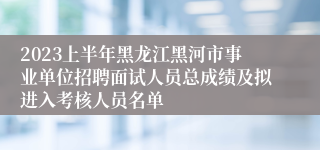 2023上半年黑龙江黑河市事业单位招聘面试人员总成绩及拟进入考核人员名单
