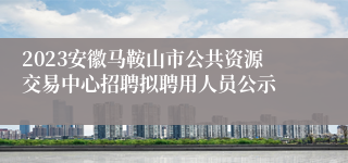 2023安徽马鞍山市公共资源交易中心招聘拟聘用人员公示