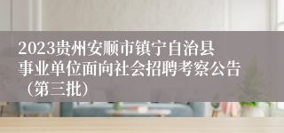 2023贵州安顺市镇宁自治县事业单位面向社会招聘考察公告（第三批）