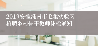 2019安徽淮南市毛集实验区招聘乡村骨干教师体检通知