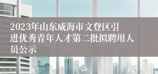 2023年山东威海市文登区引进优秀青年人才第二批拟聘用人员公示