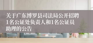 关于广东博罗县司法局公开招聘1名公证处负责人和1名公证员助理的公告