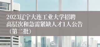 2023辽宁大连工业大学招聘高层次和急需紧缺人才1人公告（第二批）