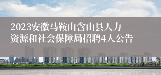 2023安徽马鞍山含山县人力资源和社会保障局招聘4人公告