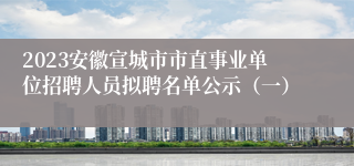 2023安徽宣城市市直事业单位招聘人员拟聘名单公示（一）