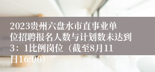 2023贵州六盘水市直事业单位招聘报名人数与计划数未达到3：1比例岗位（截至8月11日16:00）