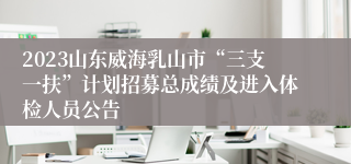 2023山东威海乳山市“三支一扶”计划招募总成绩及进入体检人员公告