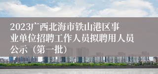 2023广西北海市铁山港区事业单位招聘工作人员拟聘用人员公示（第一批）