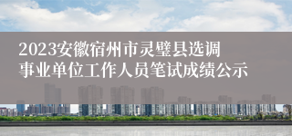2023安徽宿州市灵璧县选调事业单位工作人员笔试成绩公示