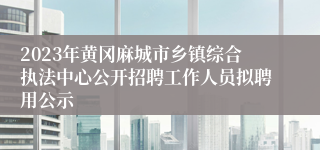 2023年黄冈麻城市乡镇综合执法中心公开招聘工作人员拟聘用公示