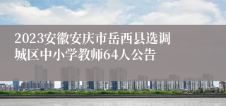 2023安徽安庆市岳西县选调城区中小学教师64人公告
