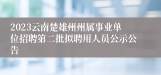 2023云南楚雄州州属事业单位招聘第二批拟聘用人员公示公告
