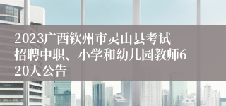 2023广西钦州市灵山县考试招聘中职、小学和幼儿园教师620人公告