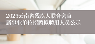 2023云南省残疾人联合会直属事业单位招聘拟聘用人员公示