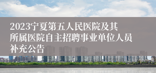 2023宁夏第五人民医院及其所属医院自主招聘事业单位人员补充公告