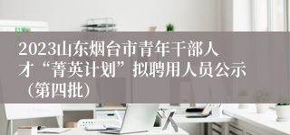 2023山东烟台市青年干部人才“菁英计划”拟聘用人员公示（第四批）