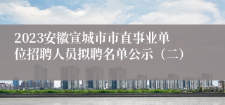 2023安徽宣城市市直事业单位招聘人员拟聘名单公示（二）