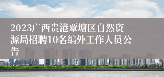 2023广西贵港覃塘区自然资源局招聘10名编外工作人员公告