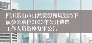 四川乐山市自然资源和规划局下属参公单位2023年公开遴选工作人员资格复审公告