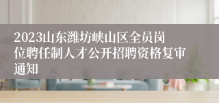 2023山东潍坊峡山区全员岗位聘任制人才公开招聘资格复审通知