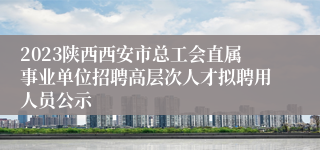 2023陕西西安市总工会直属事业单位招聘高层次人才拟聘用人员公示