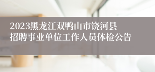 2023黑龙江双鸭山市饶河县招聘事业单位工作人员体检公告