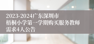 2023-2024广东深圳市梧桐小学第一学期购买服务教师需求4人公告