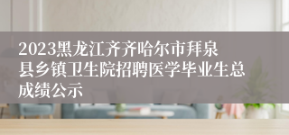 2023黑龙江齐齐哈尔市拜泉县乡镇卫生院招聘医学毕业生总成绩公示