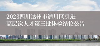 2023四川达州市通川区引进高层次人才第三批体检结论公告