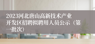2023河北唐山高新技术产业开发区招聘拟聘用人员公示（第一批次）