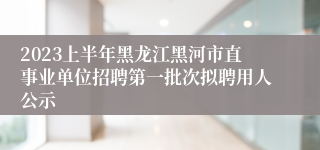2023上半年黑龙江黑河市直事业单位招聘第一批次拟聘用人公示