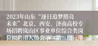 2023年山东“逐日追梦照亮未来”北京、西安、济南高校专场招聘岚山区事业单位综合类岗位拟聘用人员公示（第二批）