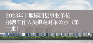 2023年十堰郧西县事业单位招聘工作人员拟聘对象公示（第二批）