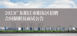 2023广东阳江市阳东区招聘合同制职员面试公告