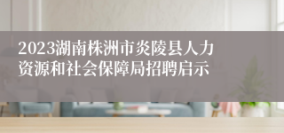 2023湖南株洲市炎陵县人力资源和社会保障局招聘启示