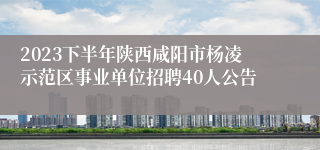 2023下半年陕西咸阳市杨凌示范区事业单位招聘40人公告