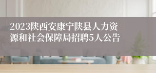 2023陕西安康宁陕县人力资源和社会保障局招聘5人公告