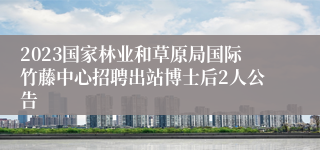 2023国家林业和草原局国际竹藤中心招聘出站博士后2人公告