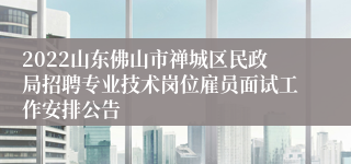 2022山东佛山市禅城区民政局招聘专业技术岗位雇员面试工作安排公告