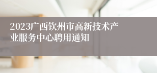 2023广西钦州市高新技术产业服务中心聘用通知