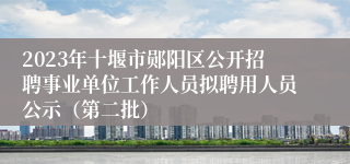2023年十堰市郧阳区公开招聘事业单位工作人员拟聘用人员公示（第二批）