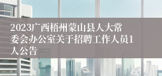 2023广西梧州蒙山县人大常委会办公室关于招聘工作人员1人公告
