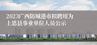 2023广西防城港市拟聘用为上思县事业单位人员公示
