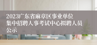 2023广东省麻章区事业单位集中招聘人事考试中心拟聘人员公示