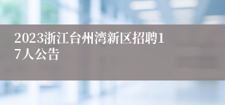 2023浙江台州湾新区招聘17人公告