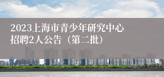2023上海市青少年研究中心招聘2人公告（第二批）