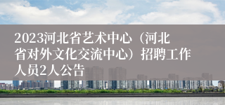 2023河北省艺术中心（河北省对外文化交流中心）招聘工作人员2人公告